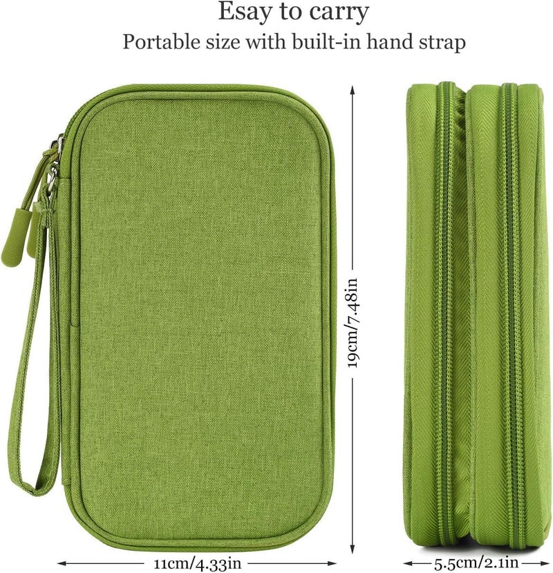 CAOODKDK Electronic Organizer Travel Cable Accessories Bag, Electronic Organizer Case, Electronic Accessories Organizer Bag for Power Bank, Charging Cords, Chargers, Mouse, USB Cable, Earphones (Green) - Image 2